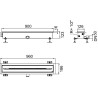 ACO Showerdrain X WTW douchegoot 900 mm flens omlopend uitlaat rechts