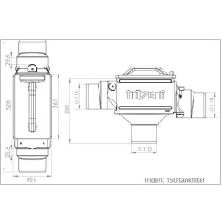 Trident 150 Tankfilter met skimmer-overloop