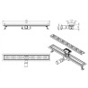 Wiesbaden douchegoot met flens 70x7 cm geborsteld messing
