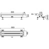 ACO Showerdrain X WTW douchegoot 800 mm flens omlopend uitlaat rechts