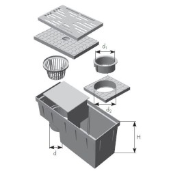Redi regenwaterbuffer / ontlastput grijs Ø80 /100mm x uitl Ø110mm