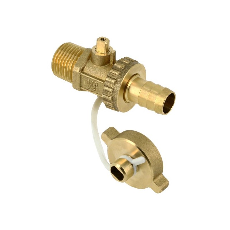 BONFIX Kogel vul- en aftapkraan 1/2" uitsparing messing kap
