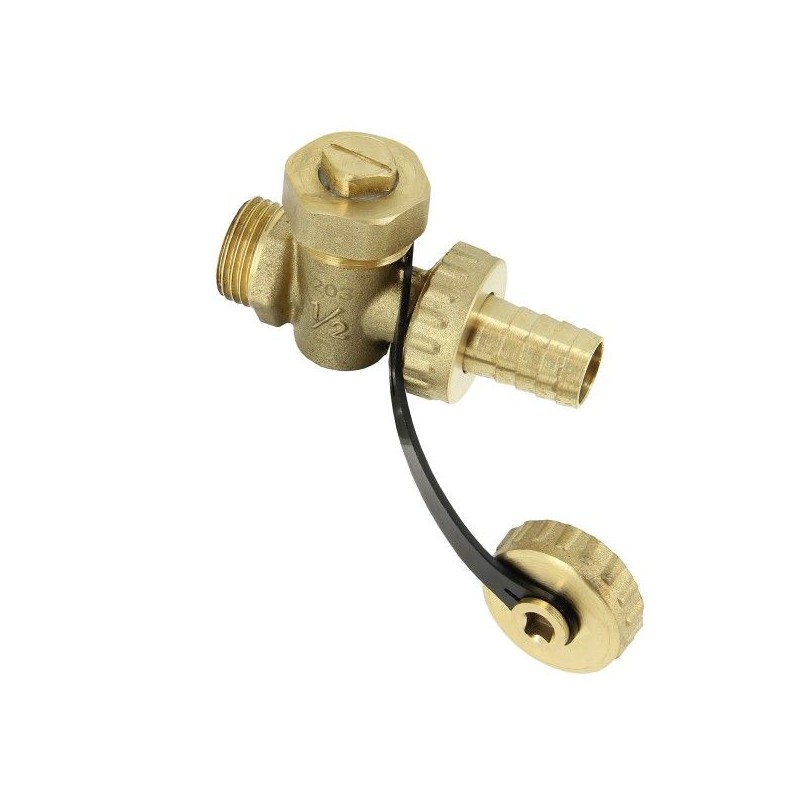 BONFIX Kogel vul- en aftapkraan 1/2" uitsparing messing kap