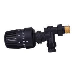Riko thermostatische radiatorventiel 1/2'' x 15mm axiaal mat-zwart