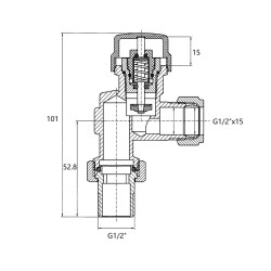 Riko thermostatische radiatorventiel 1/2'' x 15mm axiaal mat-zwart