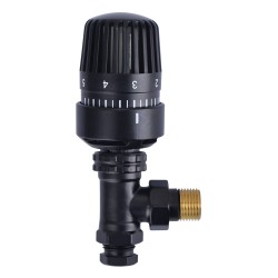 Riko thermostatische radiatorventiel 1/2'' x 15mm haaks mat-zwart
