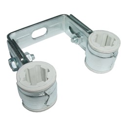 duplo beugel U-model 22 mm met rubber inlage