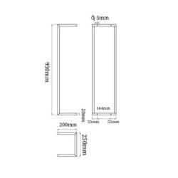 Loft handdoekrek 95 x 25 x 20 cm geborsteld brons koper PVD