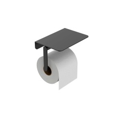 Alonzo toiletrolhouder met planchet mat zwart 