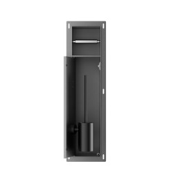 Rocko toiletrol- en borstelhouder inbouw betegelbaar gunmetal PVD