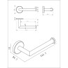 Alonzo toiletrolhouder met vaste arm mat zwart