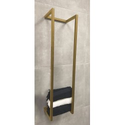 Loft handdoekrek 95 x 25 x 20 cm geborsteld messing PVD