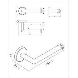 Alonzo toiletrolhouder met vaste arm chroom