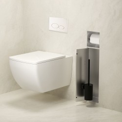 Rocko toiletrol- en borstelhouder inbouw betegelbaar RVS