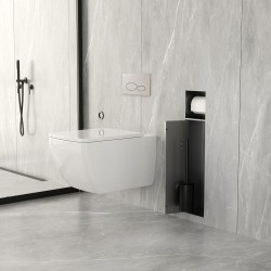 Rocko toiletrol- en borstelhouder inbouw betegelbaar gunmetal PVD