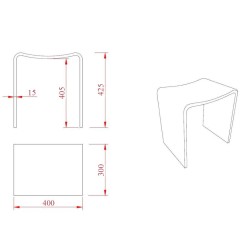 Zita kruk 40 x 30 x 42,5 solid surface mat wit