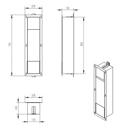 Rocko toiletrolhouder klep reserverolhouder inbouw geborst.brons koper