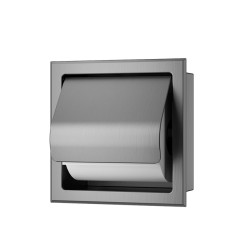 Rocko toiletrolhouder met klep inbouw gunmetal PVD