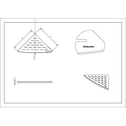 InWall hoekplanchet 29 x 29 cm mat zwart