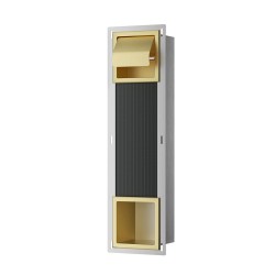 Rocko toiletrolhouder klep reserverolhouder inbouw geborsteld messing