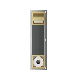 Rocko toiletrolhouder klep reserverolhouder inbouw geborsteld messing