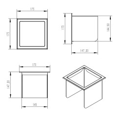 Rocko inzetstuk voor reserverolhouder inbouw geborst. brons koper PVD