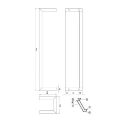 Loft handdoekrek 50 x 12.5 x 12.5 cm geborsteld messing PVD