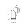 Wisa afvoerbocht 303C Spie 100-110 mm