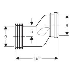 Geberit sprongstuk 90 x 90 x 5cm.