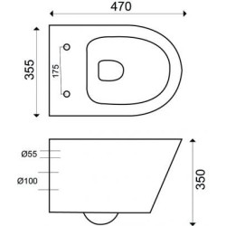 Vesta junior wandcloset rimless verkort zitting softclose glans wit