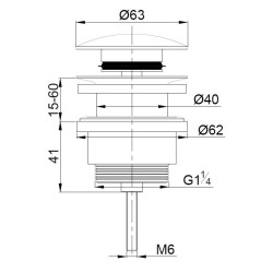 UniMatch clickwaste afvoerplug 5/4" geborsteld brons koper
