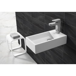 Lotte fontein rechts 40 x 22 x 10 cm solid surface mat wit