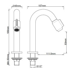 Caral Victoria fonteinkraan 1/2'' geborsteld messing