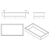 Demis inbouwnis 60 x 30 x 7 cm RVS