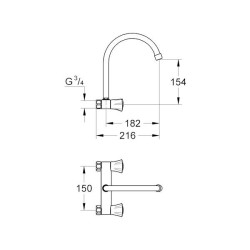 Grohe Costa-L wandmgkraan 31186