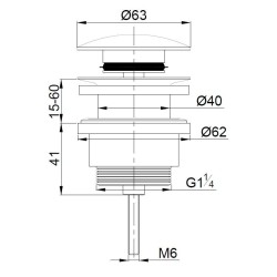 UniMatch clickwaste afvoerplug 5/4" glans wit