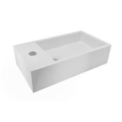 Lotte fontein links 40 x 22 x 10 cm solid surface mat wit