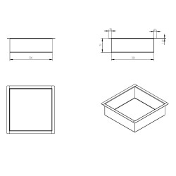 Demis inbouwnis met LED 30 x 30 x 7 cm mat zwart