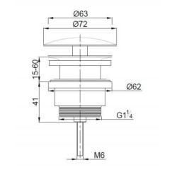 UniMatch open afvoerplug 5/4'' mat zwart