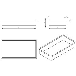Demis inbouwnis 60 x 30 x 10 cm mat wit