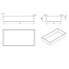Demis inbouwnis 60 x 30 x 10 cm mat zwart