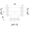 UniMatch buisverbinder T-stuk 32 mm chroom