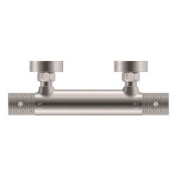 Ribbd thermostatische douchemengkraan hartafstand 15 cm geborst. staal