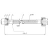 Flexibele aansluitslang 1/2" x 3/8" 25 cm geborsteld messing