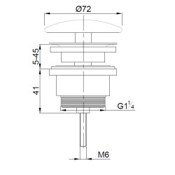 UniMatch open afvoerplug 5/4'' geborsteld messing PVD