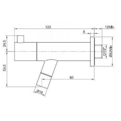 Amador fonteinkraan met muurbevestiging Kiwa 1/2'' chroom