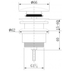 UniMatch clickwaste afvoerplug 5/4" keramiek glans wit