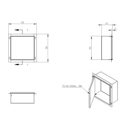 Demis inbouwnis betegelbaar 30 x 30 x 14 cm RVS