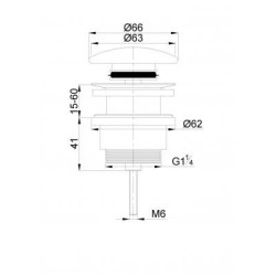 UniMatch clickwaste afvoerplug 5/4" keramiek glans wit