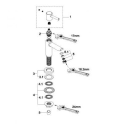 Caral Amador fonteinkraan Kiwa 1/2'' geborsteld messing